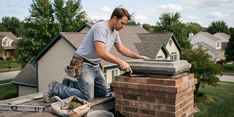 Stone Chimney Crown Installation Cedar Park