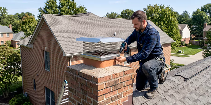 Masonry Chimney Spark Arrestor Installation Cedar Park