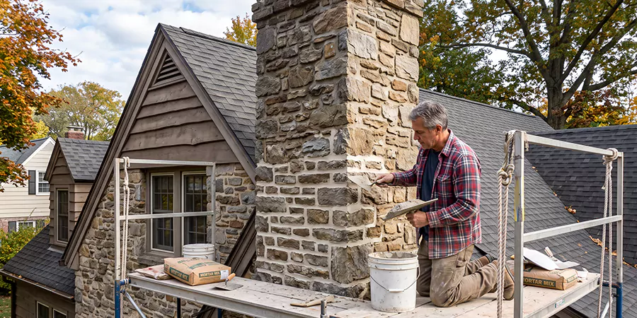 Tuckpointing Stone Chimney Cedar Park