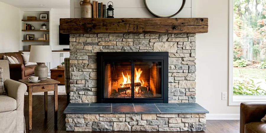 Modern and Farmhouse Fireplace Makeover Cedar Park