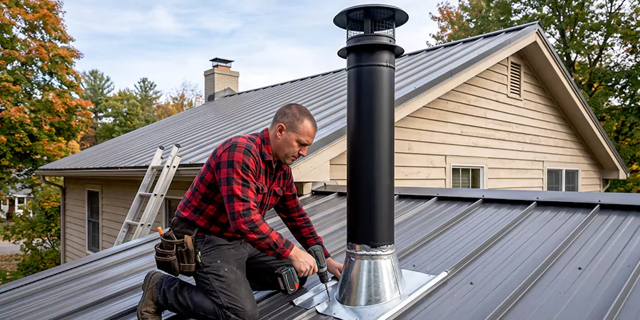 Stove Pipe Through Metal Wall or Roof Cedar Park