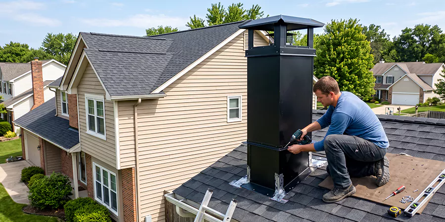 Prefab Chimney Chase Installation Cedar Park
